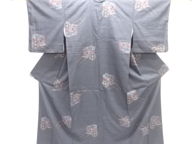 JAPANESE KIMONO / TSUMUGI / WOVEN GOSHO CART 